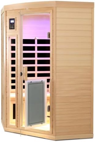 BYCDD 2 Person Hemlock Infrared Sauna Kit with Heating Panel for Home Indoor Outdoor Use, Solid Wood Steam Room Saunas Box,a