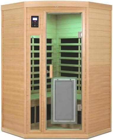 BYCDD 2 Person Hemlock Infrared Sauna Kit with Heating Panel for Home Indoor Outdoor Use, Solid Wood Steam Room Saunas Box,a