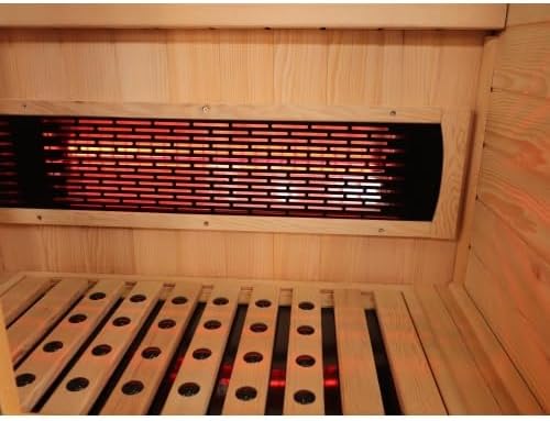 BYCDD 1-2 Person Hemlock Wood Low EMF FAR Infrared Sauna Kit for Home Indoor Outdoor Use with LED Control Panel Tempered Glass Door Steam Room Saunas Box Wood Metal Heating Method,a