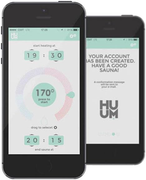 HUUM Cliff 9.0 kW Sauna Heater with UKU WiFi Control (Glass), 165 pounds of Rounded Olivine Stones Included (for saunas up to 524 cu ft.)