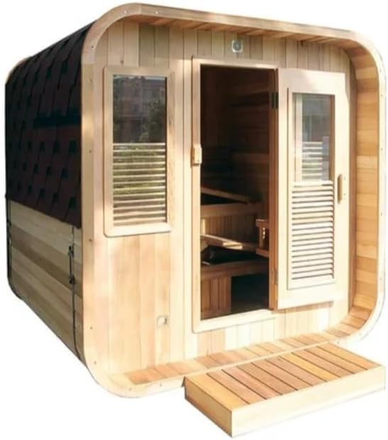 Cedar Cube Sauna - Outdoor 2 Person Saunas for Home & Sauna Bath Rooms - Sunlighten Sauna Steam Bath Room for Relaxation & Detox