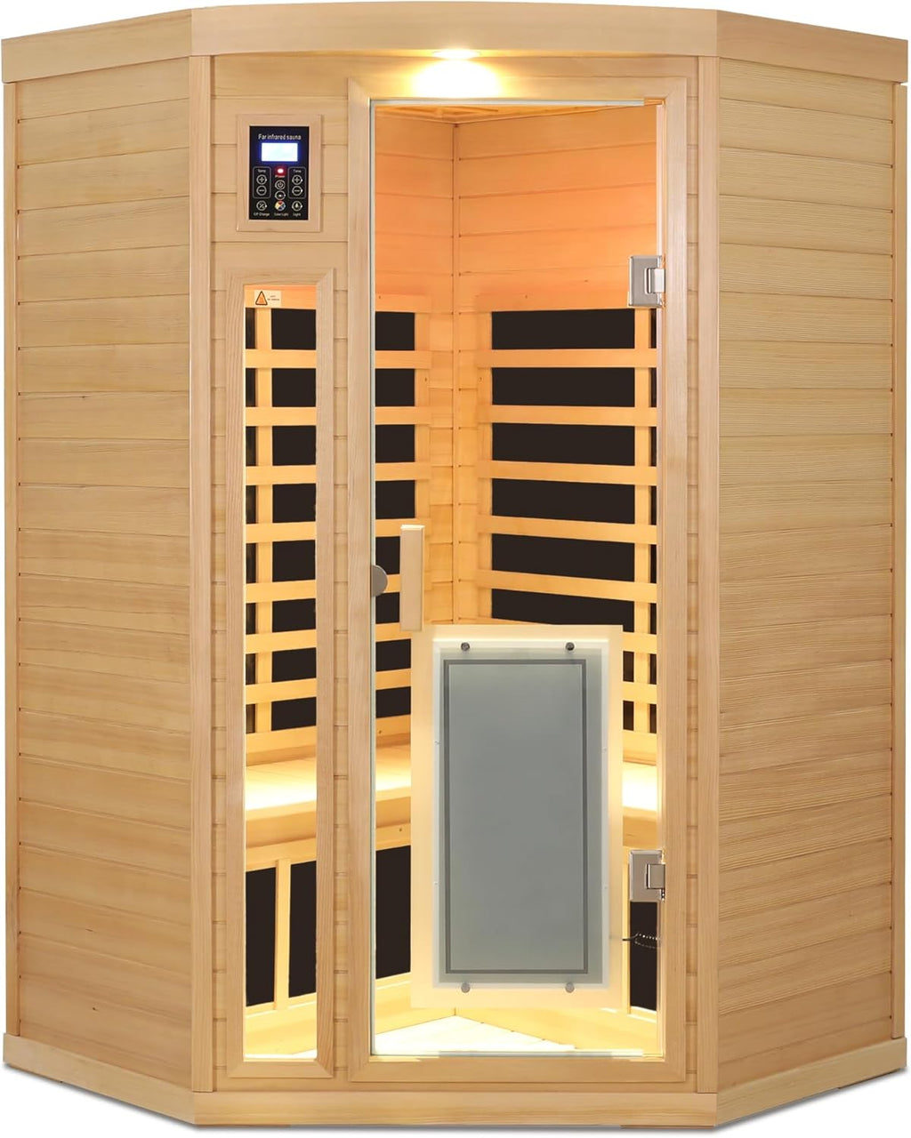 BYCDD 2 Person Hemlock Infrared Sauna Kit with Heating Panel for Home Indoor Outdoor Use, Solid Wood Steam Room Saunas Box,a