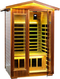 BYCDD 2 Person Far Infrared Sauna Kit by Heating Method for Home, Solid Wood Indoor Outdoor Saunas Box with Steam Room Feature,a