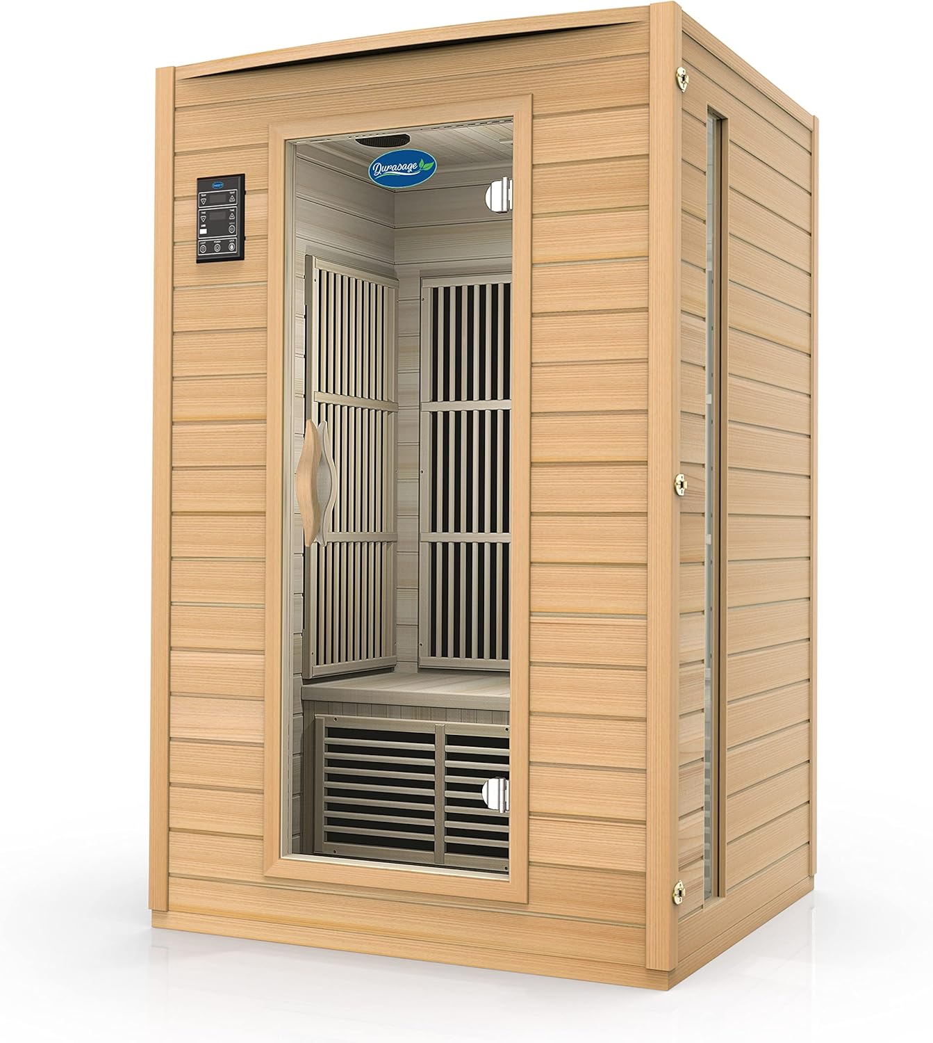 Durasage 2-Person Carbon Infrared Sauna - Canadian Hemlock Wooden Sauna - 1700 Watts - Premium Stereo Sound